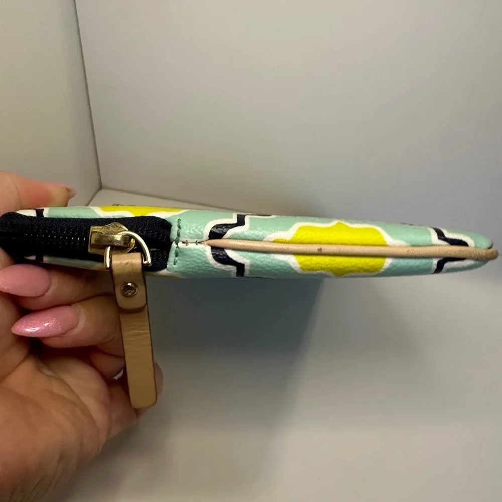 kate spade Mint Green and Yellow Geo Cabana Pattern Tablet E-Reader Sleeve